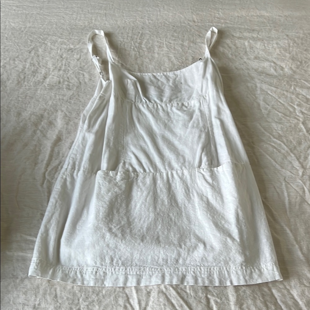 Urban Outfitters White Smocked Tie Front Camisole Coverup
